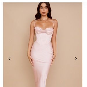 Charmaine Blush Pink Corset Maxi Dress